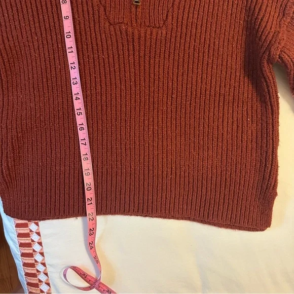 Lucky Brand Rust Half-Zip Women's Sweater - Picture 4 of 7